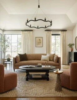 Topia Oval Coffee Table By Ginny Macdonald -Luluandgeorgia Shop Lulu and Georgia LivingRoom1 Evergreen 0732 LIFESTYLE Site Crop Lifestyle 2