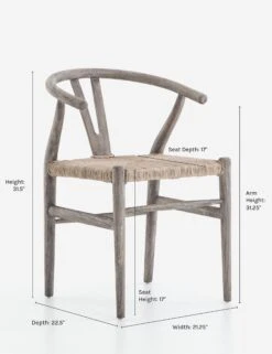 Gradie Indoor / Outdoor Dining Chair 33 Gradie Indoor / Outdoor Dining Chair -Luluandgeorgia Shop gradiegraydimensions 1