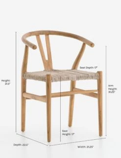 Gradie Indoor / Outdoor Dining Chair 24 Gradie Indoor / Outdoor Dining Chair -Luluandgeorgia Shop gradienaturaldimensions copy 1