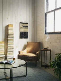 Ilona Leather Accent Chair -Luluandgeorgia Shop ilona chair taupe leather 1