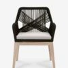 London Indoor / Outdoor Dining Arm Chair -Luluandgeorgia Shop loom outdoor arm chair black gray teak 1 01