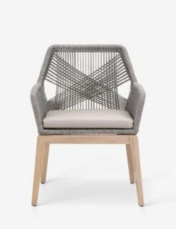 London Indoor / Outdoor Dining Arm Chair -Luluandgeorgia Shop loom outdoor arm chair platinum gray teak 1 01