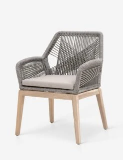 London Indoor / Outdoor Dining Arm Chair -Luluandgeorgia Shop loom outdoor arm chair platinum gray teak 1 02