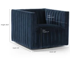 Roz Swivel Chair -Luluandgeorgia Shop rozsapphirenavydimensions 1