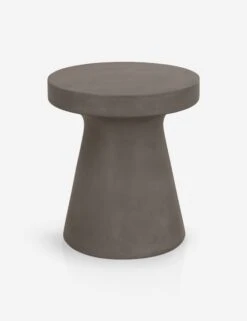 Risy Indoor/Outdoor Round Side Table -Luluandgeorgia Shop tack accent table slate grey concrete dark 1 01